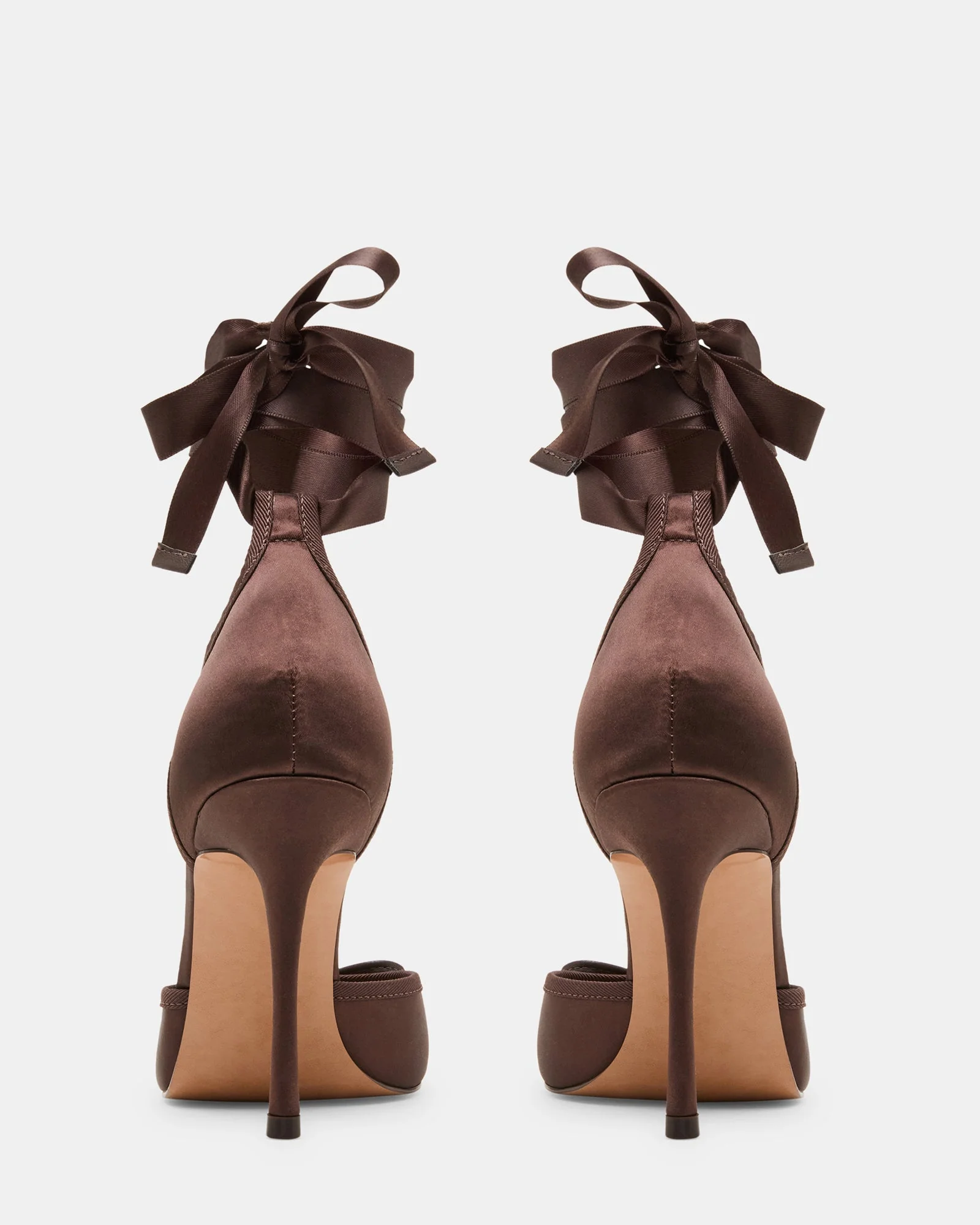 Larina Ballerina con Tacco Marrone Satin - Image 4
