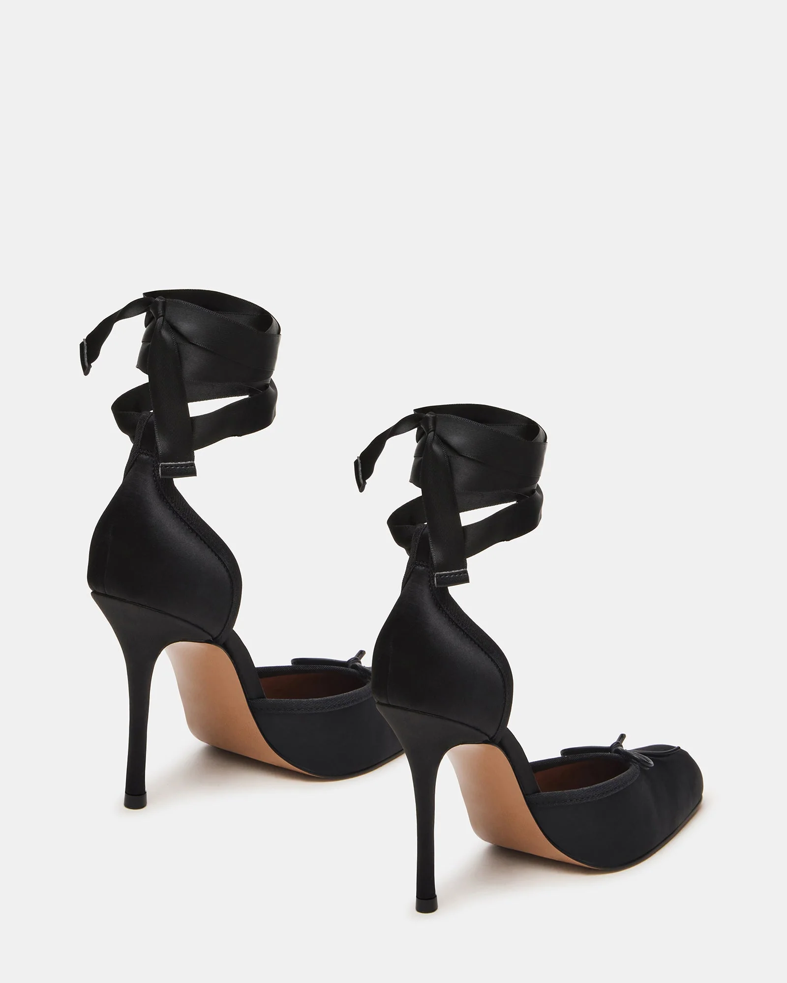 Larina Ballerina con Tacco Nero Satin - Image 6