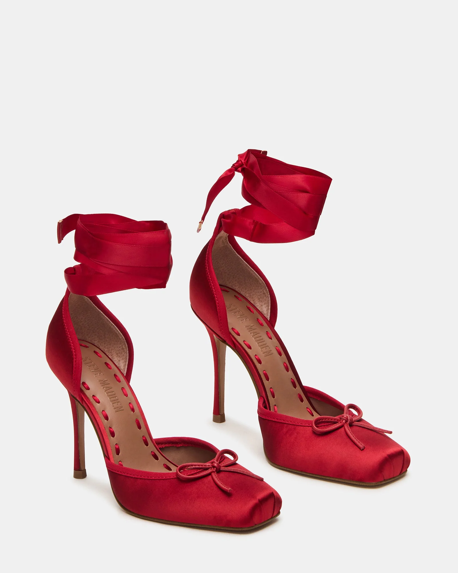 Larina Ballerina con Tacco Rosso Satin - Image 3
