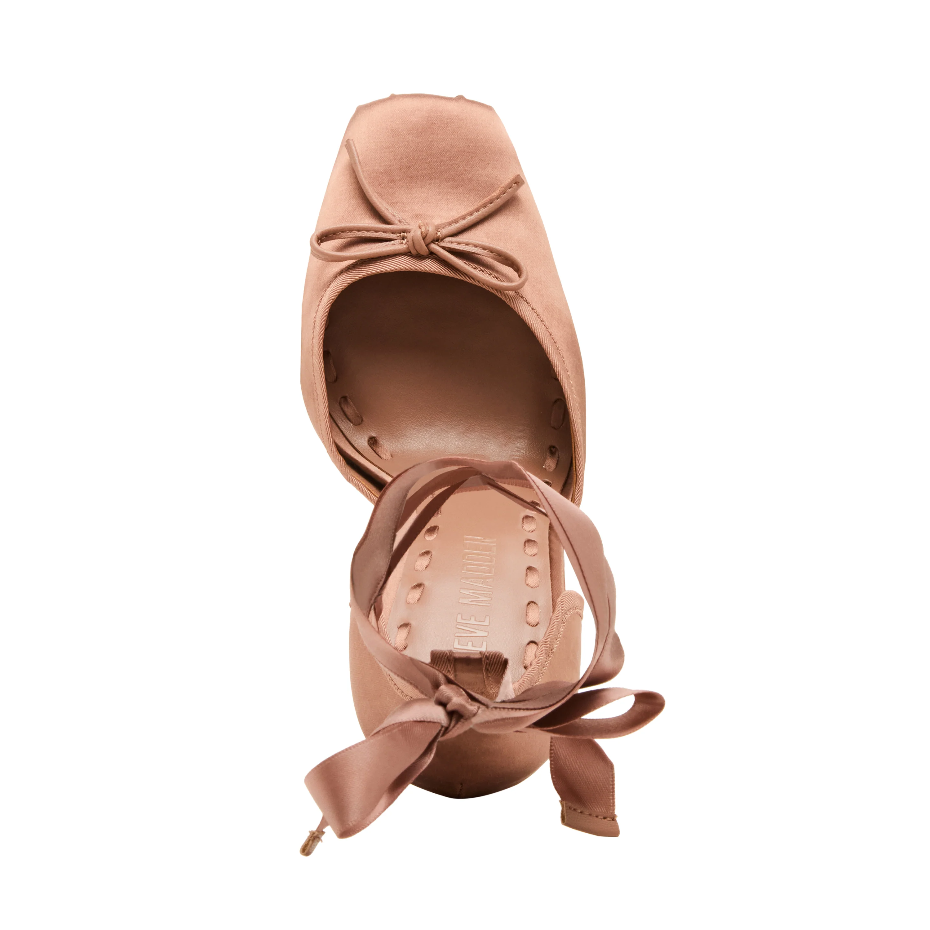 Larina Ballerina con Tacco Tan Satin - Image 6